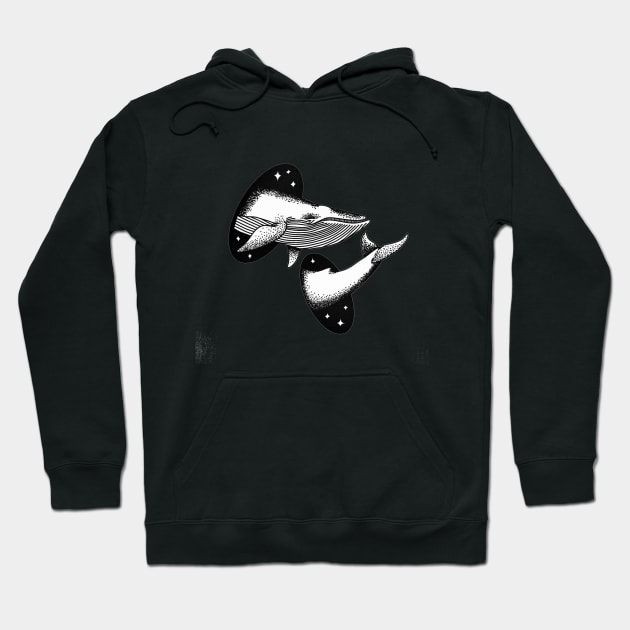 Surreal Whale- Black Hoodie by StylishTayla